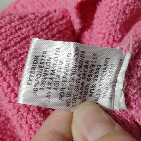 Glam Pink Fold Over Cowl Neck Sweater Sz.M Oversized Gently Worn - Picture 6 of 9